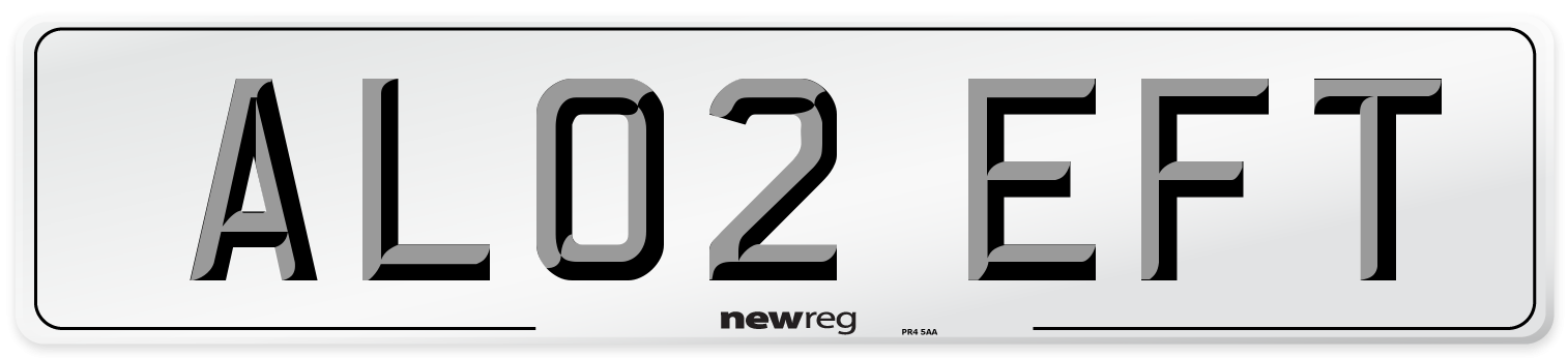 AL02 EFT Number Plate from New Reg